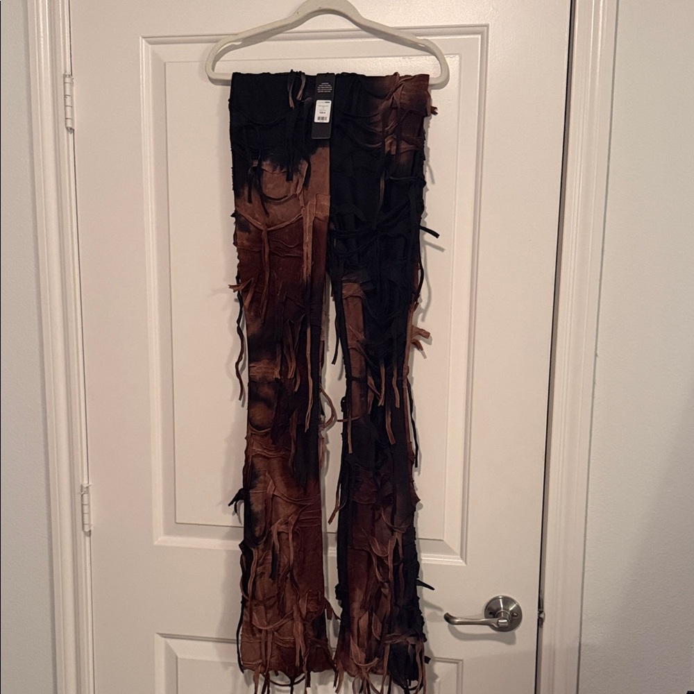 Fashion Nova Brown and Black Flare Pants - Picture 3 of 3